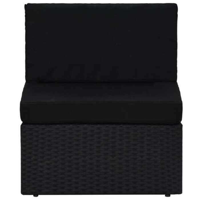 Module central canapé extérieur en résine tressée noire - 34% de remise