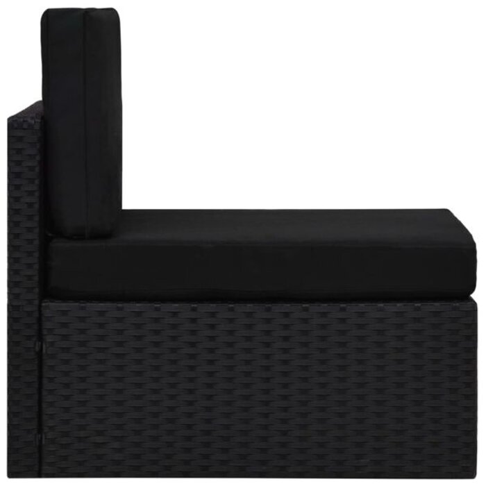 Module central canapé extérieur en résine tressée noire - 34% de remise