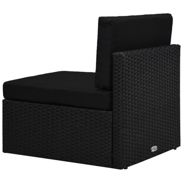 Module central canapé extérieur en résine tressée noire - 34% de remise