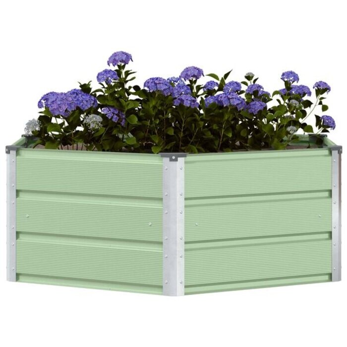 Jardinière hexagonale acier vert pastel 129cm - 31% de remise