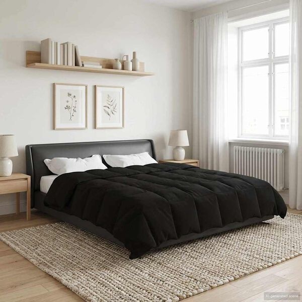 Vidaxl Couette d'hiver microfibre noire 200x200cm - 33% de remise