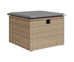 Vidaxl Pouf de jardin avec coffre et coussin 55x55x37cm - 44% de remise
