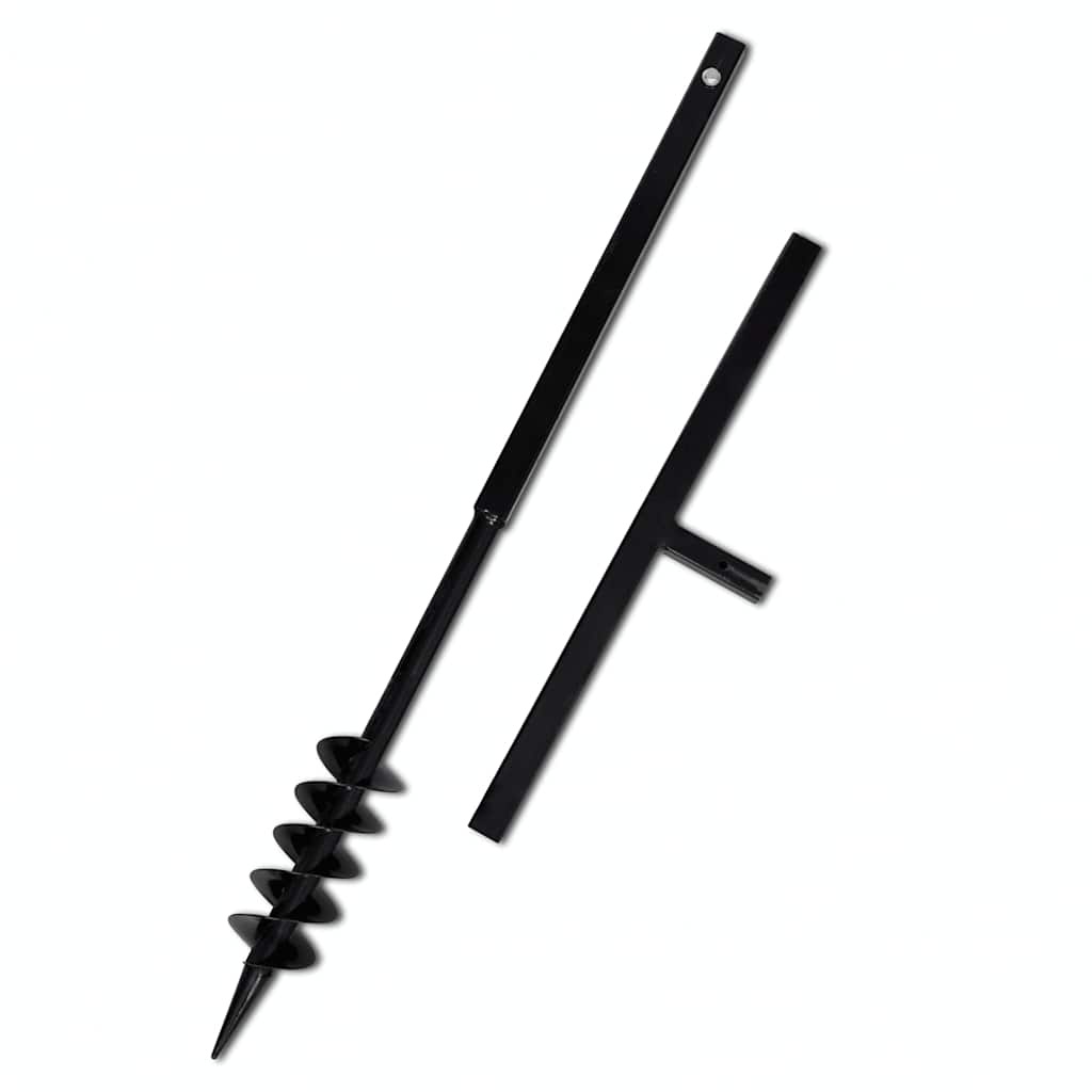 Tarière manuelle double vis 80 mm - Acier noir - 31% de remise