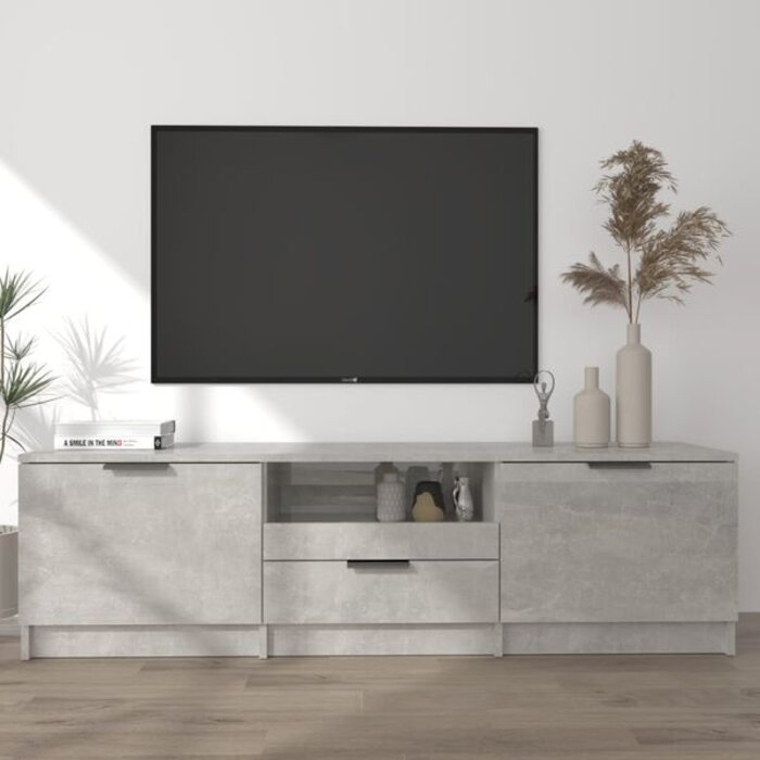 Vidaxl Meuble TV 140x35x40 cm Gris Béton - 34% de remise