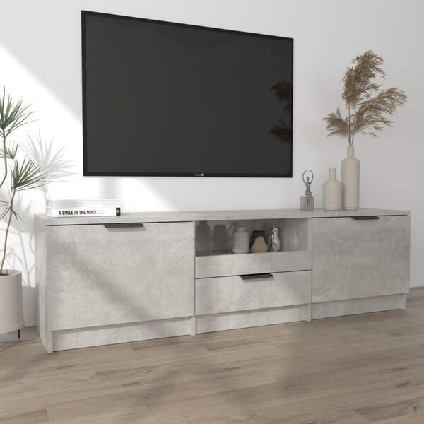 Vidaxl Meuble TV 140x35x40 cm Gris Béton - 34% de remise