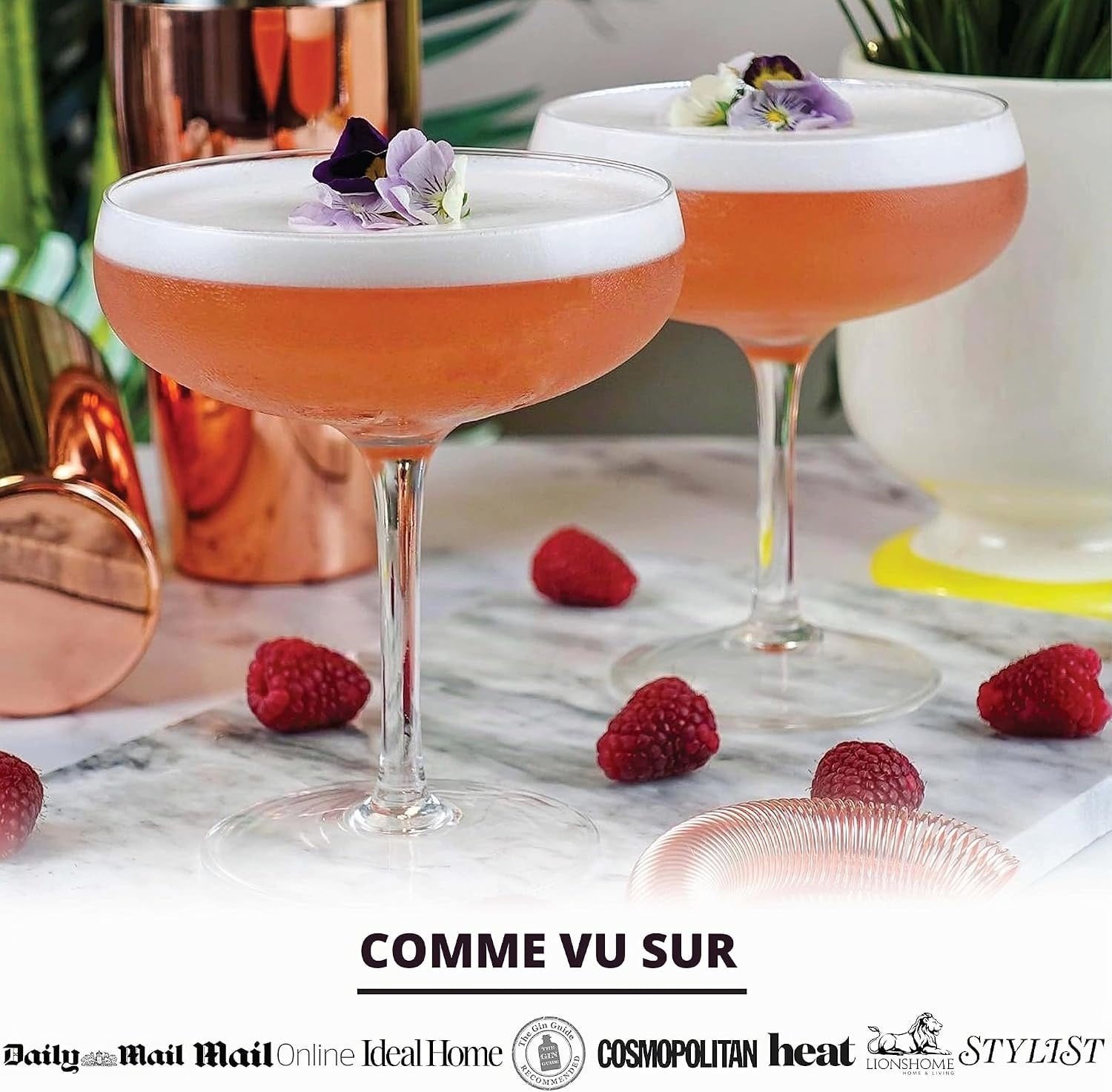 Lot de 4 coupes à cocktail en cristal 300 ml - 32% de remise