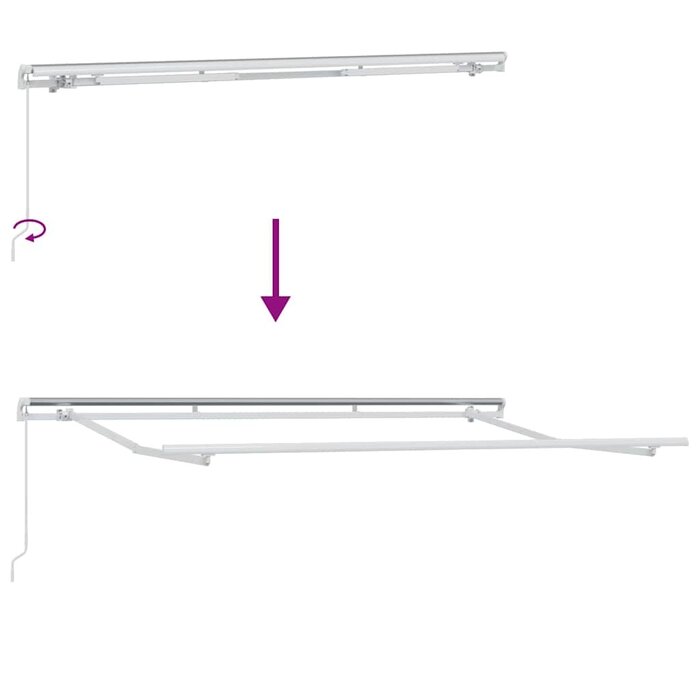 Vidaxl Structure de store banne rétractable 350x200cm - Blanc - 35% de remise