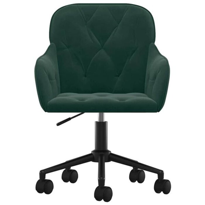 Vidaxl Chaise de bureau pivotante en velours vert foncé - 34% de remise