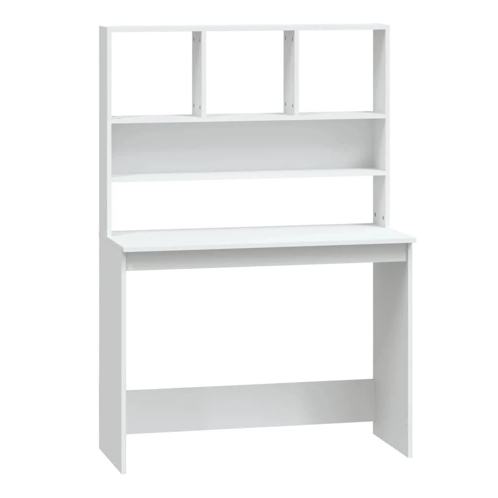 Vidaxl Bureau avec étagères 102 cm blanc - 34% de remise