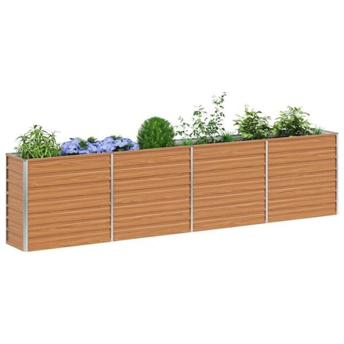 Vidaxl Bac à fleurs surélevé en acier galvanisé - 320 cm - Marron - 34% de remise