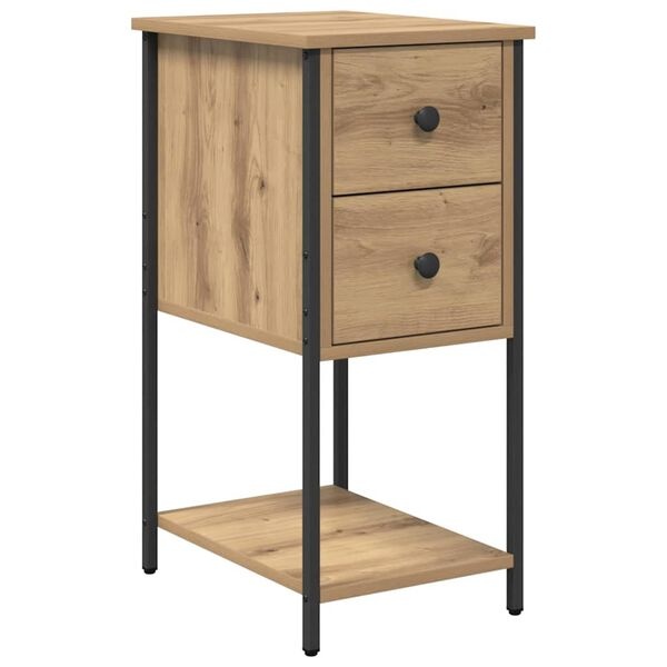 Vidaxl Table de chevet aspect chêne artisanal - 33% de remise