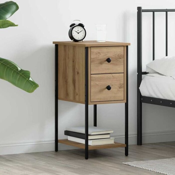 Vidaxl Table de chevet aspect chêne artisanal - 33% de remise