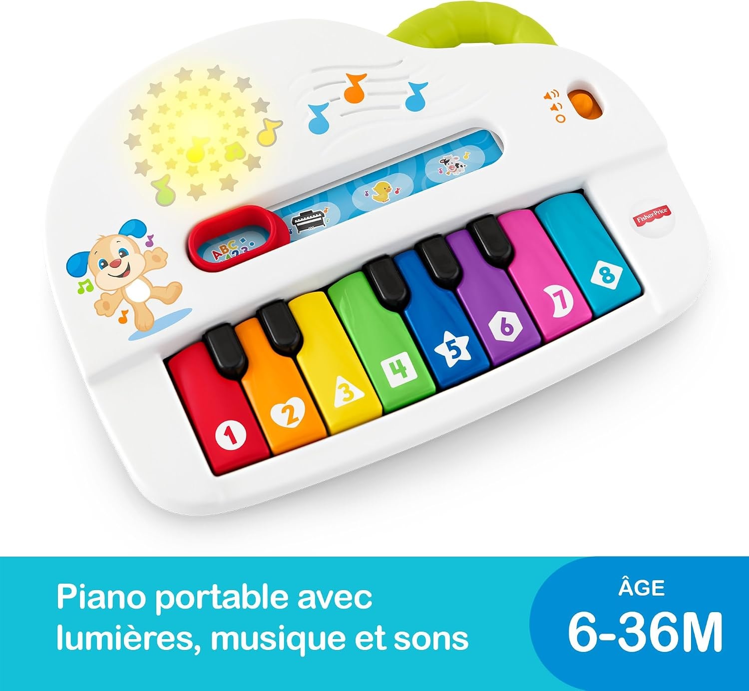 Fisher Price Piano musical interactif pour bébé - Bleu - 31% de remise