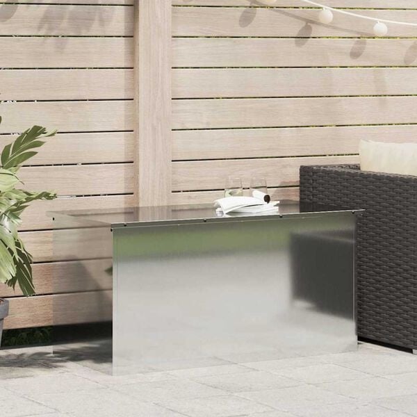 Vidaxl Coffre de jardin en acier galvanisé - 100cm - Argenté - 34% de remise
