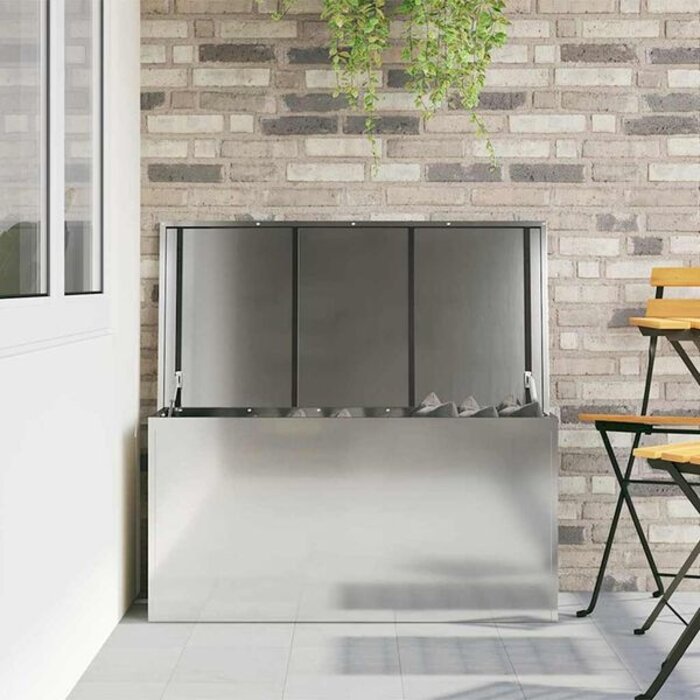 Vidaxl Coffre de jardin en acier galvanisé - 100cm - Argenté - 34% de remise