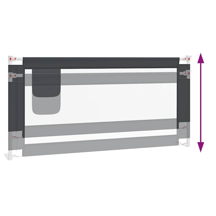 Vidaxl Barrière de lit enfant 190x25cm, gris foncé - 33% de remise