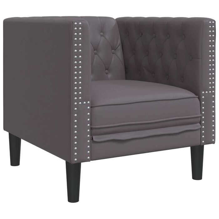 Vidaxl Fauteuil Chesterfield gris - 35% de remise - Déballé