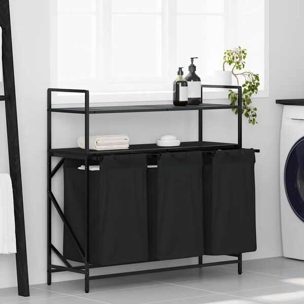 Vidaxl Panier à linge 3 compartiments avec étagères - 34% de remise