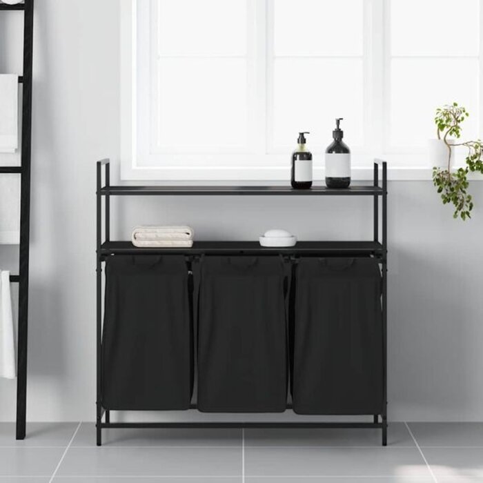 Vidaxl Panier à linge 3 compartiments avec étagères - 34% de remise