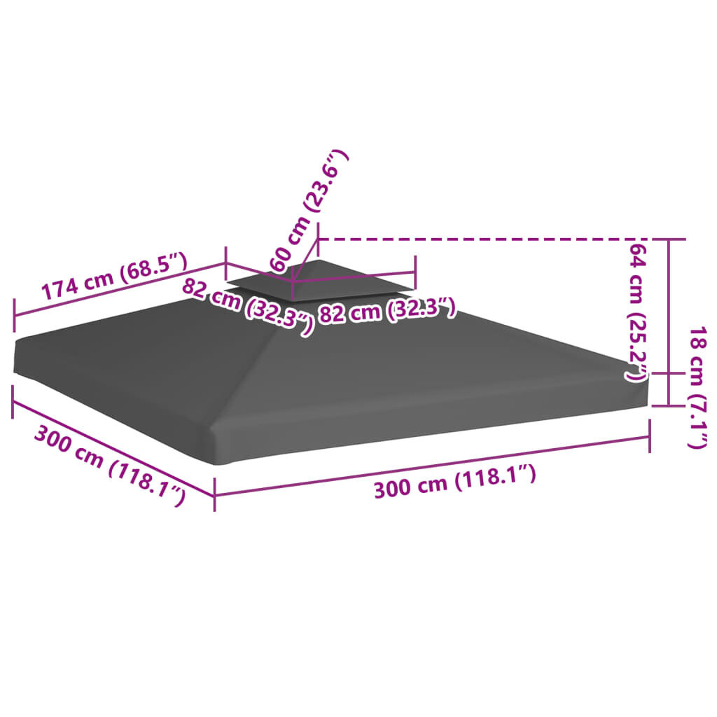 Vidaxl Toile de tonnelle 3x3m Taupe - 33% de remise sur modèle déballé