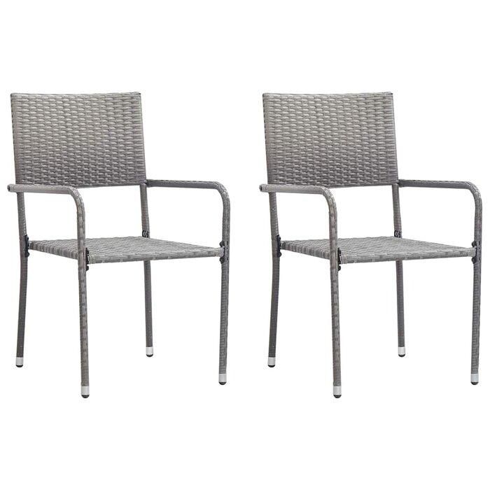 Vidaxl Lot de 2 chaises de jardin empilables rotin gris - 33% de remise