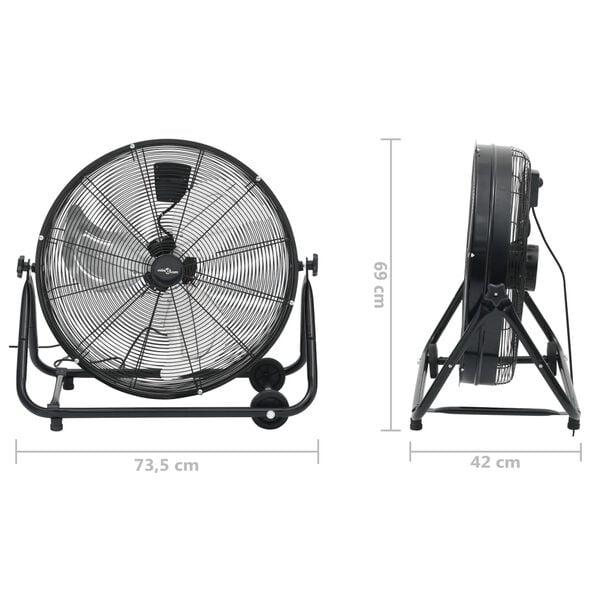 Vidaxl Ventilateur Industriel 60cm - 172,5W - Noir - 35% de remise