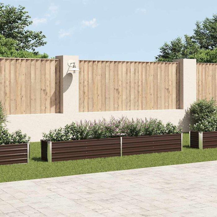 Vidaxl Jardinière surélevée en acier 320 cm - Marron - 33% de remise