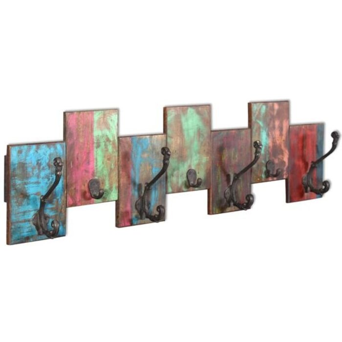 Vidaxl Portemanteau mural 7 crochets en bois massif recyclé - 37% de remise
