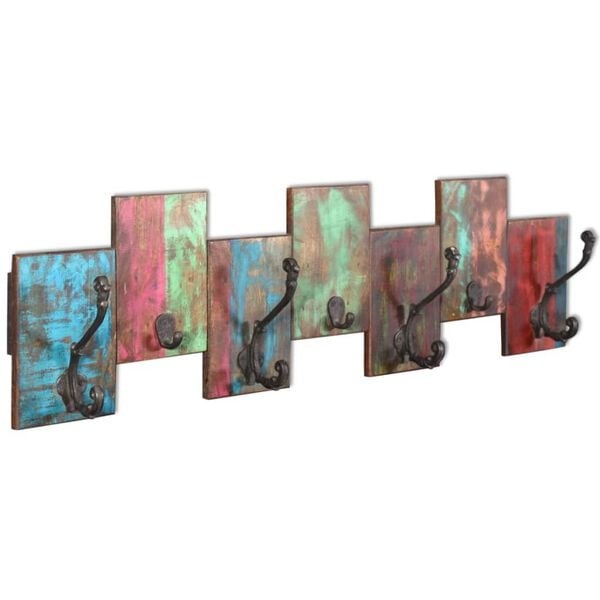 Vidaxl Portemanteau mural 7 crochets en bois massif recyclé - 37% de remise