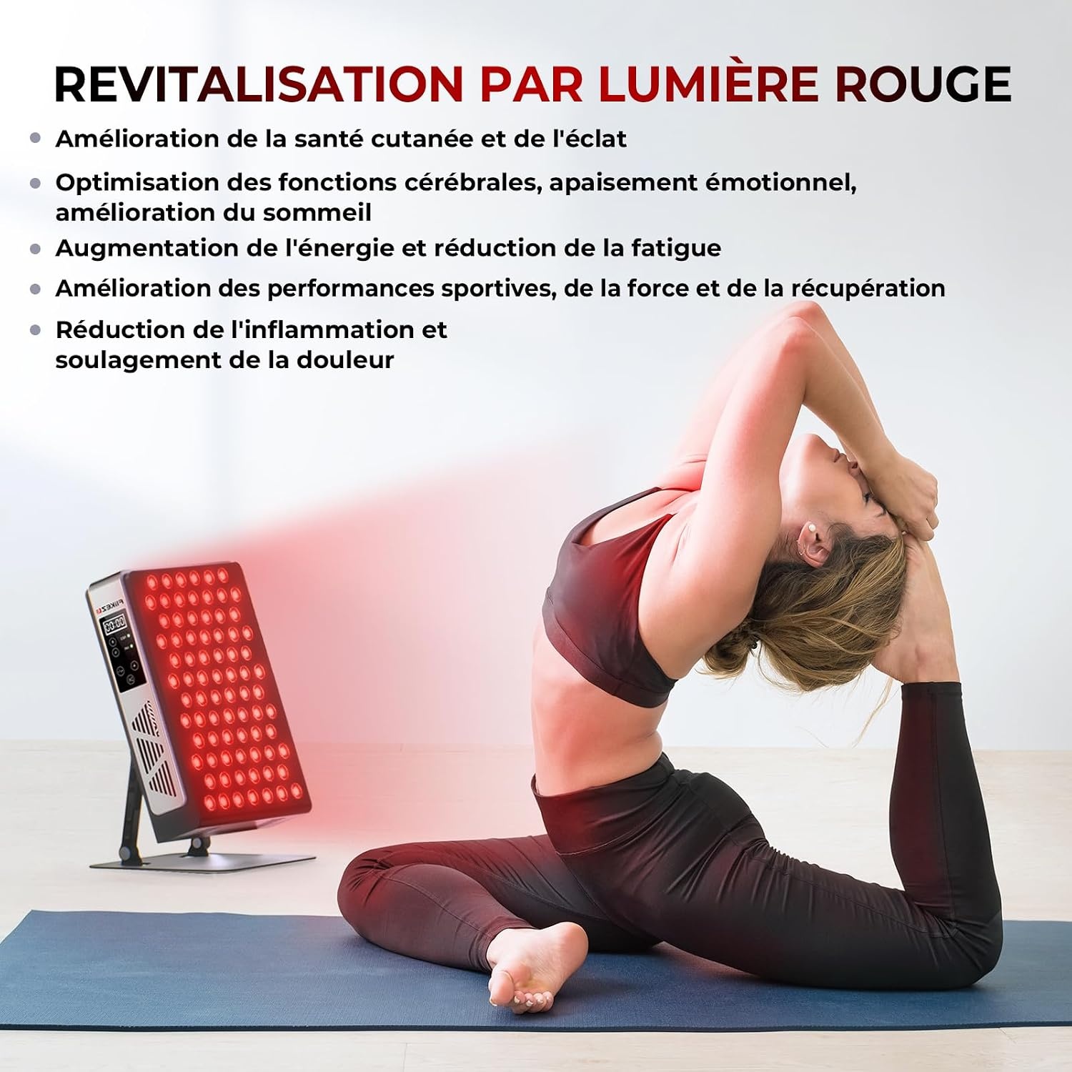 Panneau de thérapie par lumière rouge - 78 LED - 35% de remise