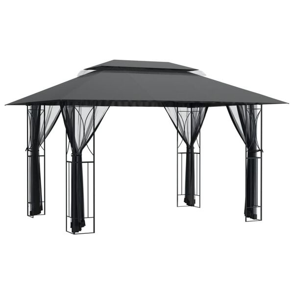Vidaxl Tonnelle de jardin 400x300x270 cm anthracite - 32% de remise