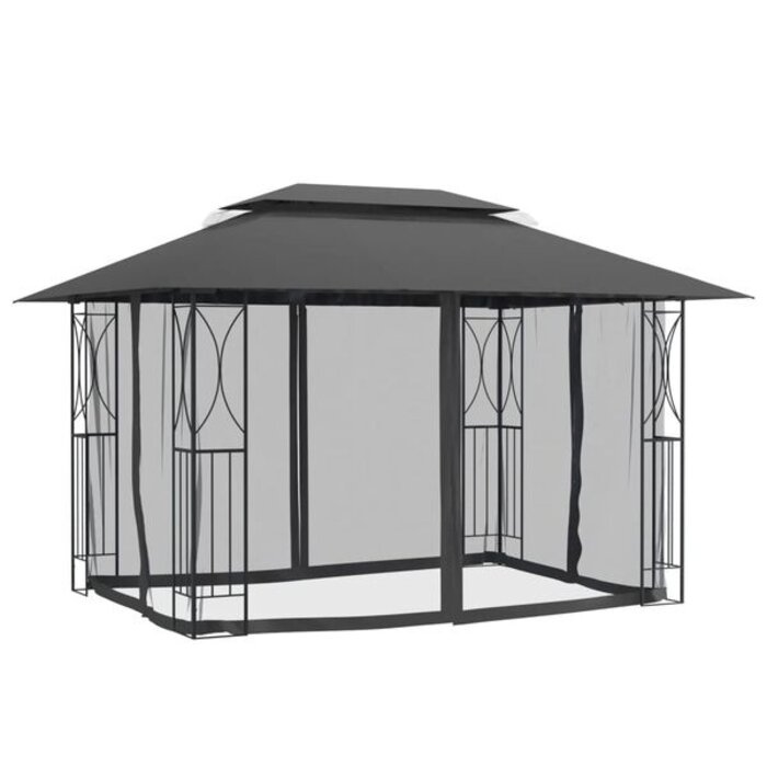 Vidaxl Tonnelle de jardin 400x300x270 cm anthracite - 32% de remise