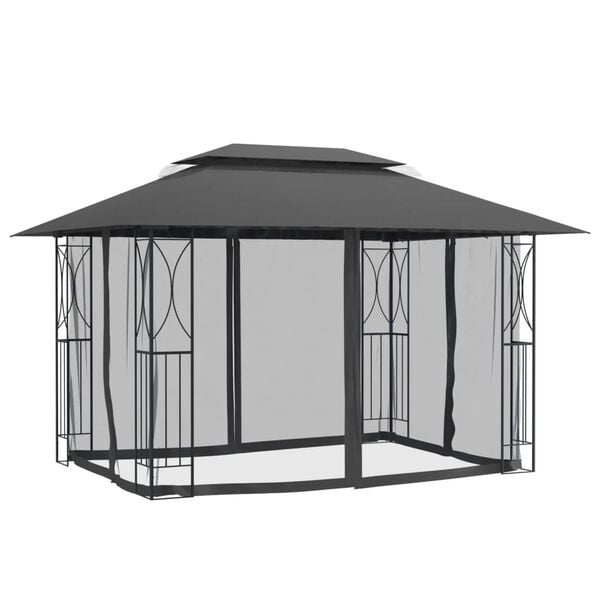 Vidaxl Tonnelle de jardin 400x300x270 cm anthracite - 32% de remise