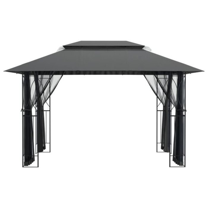 Vidaxl Tonnelle de jardin 400x300x270 cm anthracite - 32% de remise