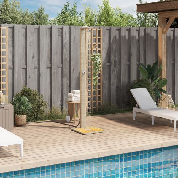 Vidaxl Douche de jardin en rotin et bois d'acacia - 34% de remise
