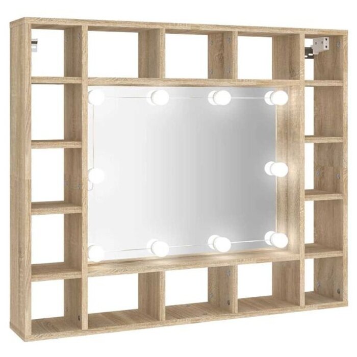 Vidaxl Armoire à miroir LED 91x15x76,5 cm chêne sonoma - 34% de remise