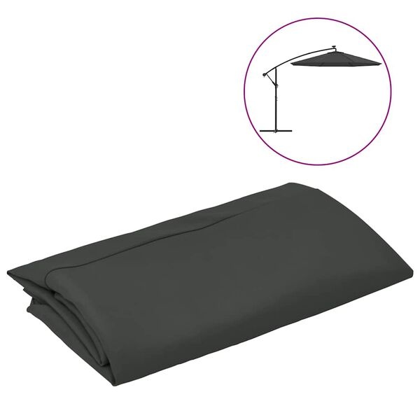 Vidaxl Toile de rechange pour parasol déporté 300 cm anthracite - 32% de remise