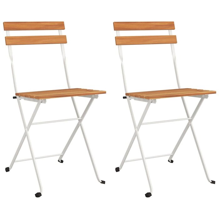 Lot de 2 chaises pliantes en bois d'acacia et acier - 34% de remise