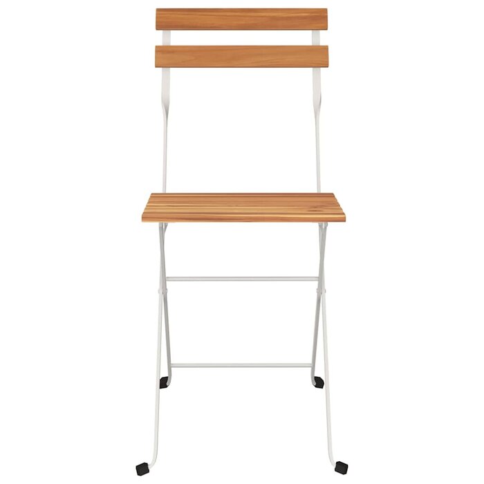 Lot de 2 chaises pliantes en bois d'acacia et acier - 34% de remise