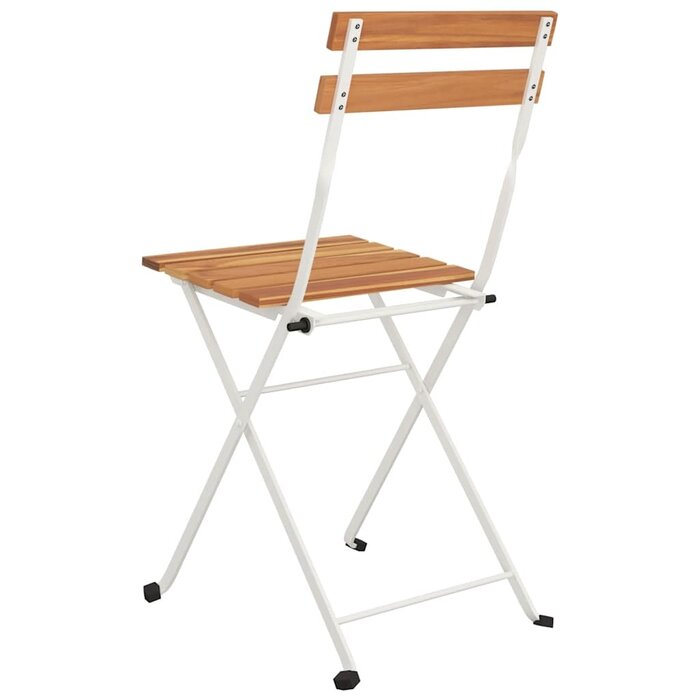 Lot de 2 chaises pliantes en bois d'acacia et acier - 34% de remise