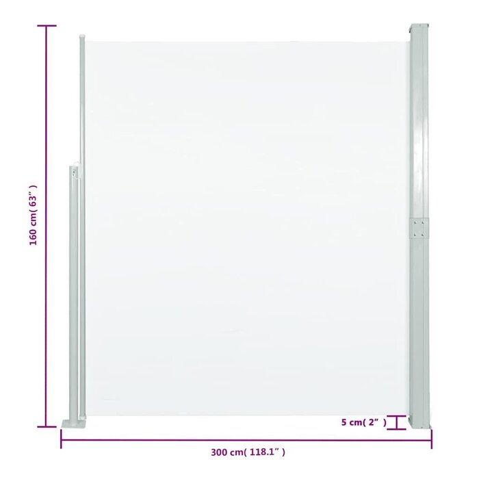 Pare-vue latéral rétractable crème 160x300cm - 33% de remise