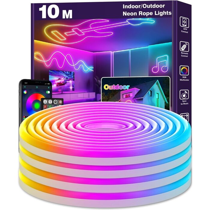 Ruban LED Néon 15m RGB Bluetooth - 32% de remise