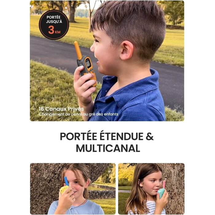 Lot de 3 Talkie-walkies Enfant Rechargeables - 31% de remise