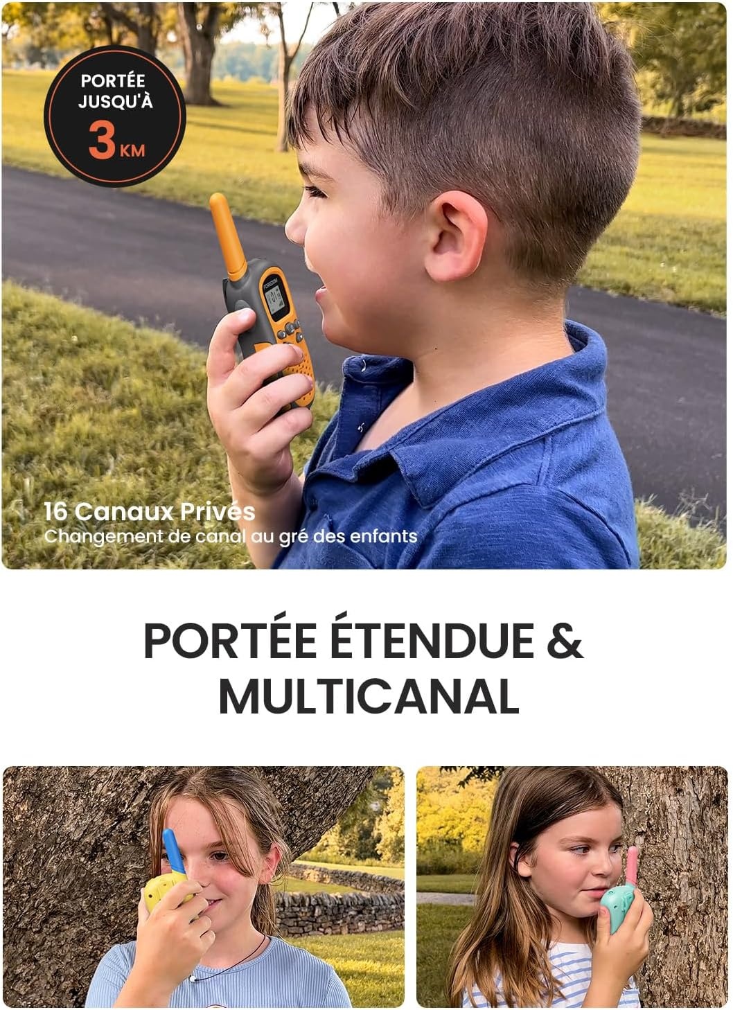 Lot de 3 Talkie-walkies Enfant Rechargeables - 31% de remise