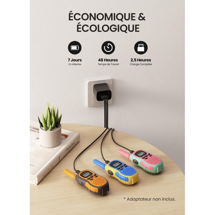 Lot de 3 Talkie-walkies Enfant Rechargeables - 31% de remise