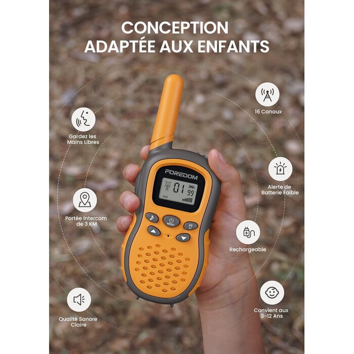 Lot de 3 Talkie-walkies Enfant Rechargeables - 31% de remise