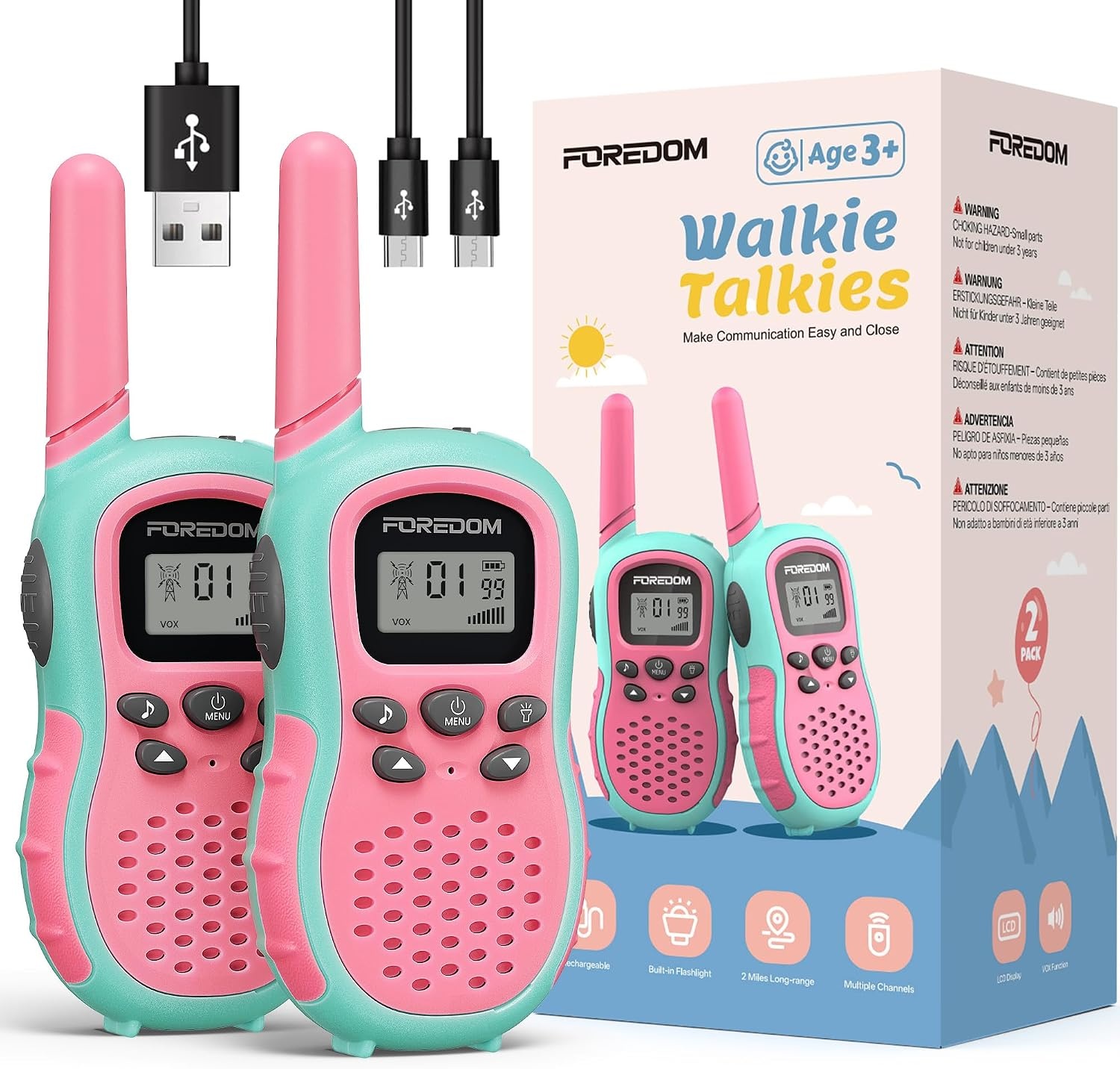Lot de 3 Talkie-walkies Enfant Rechargeables - 31% de remise