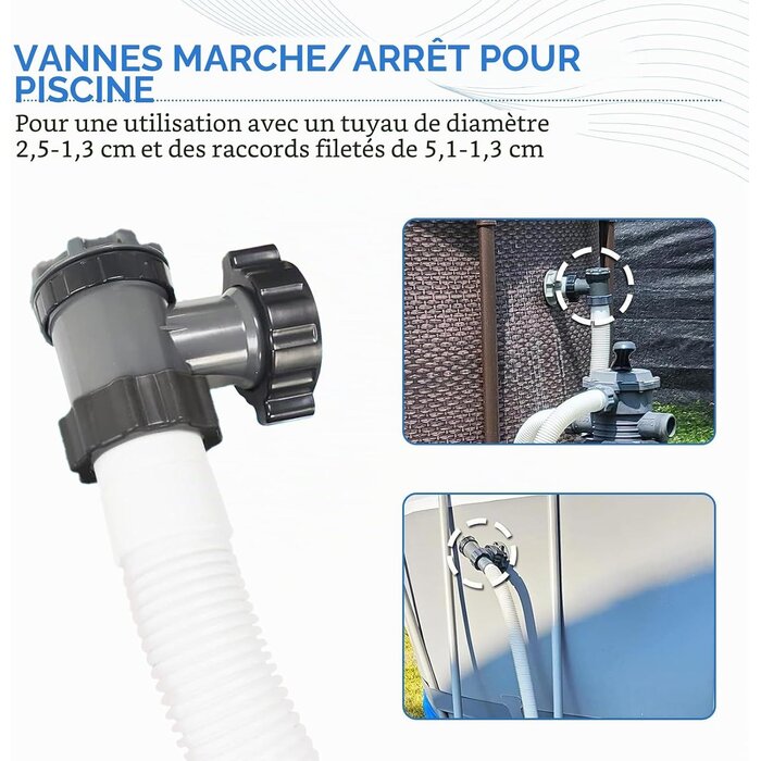 Vanne d'arrêt piscine 60x60x10 cm gris - 30% de remise
