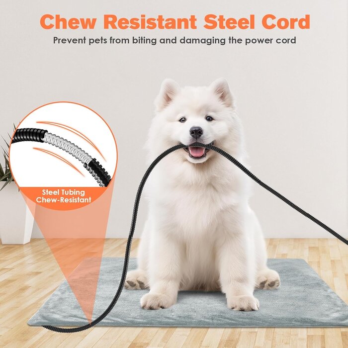 Tapis chauffant XL 90x60 cm pour animaux - Gris clair - 33% de remise