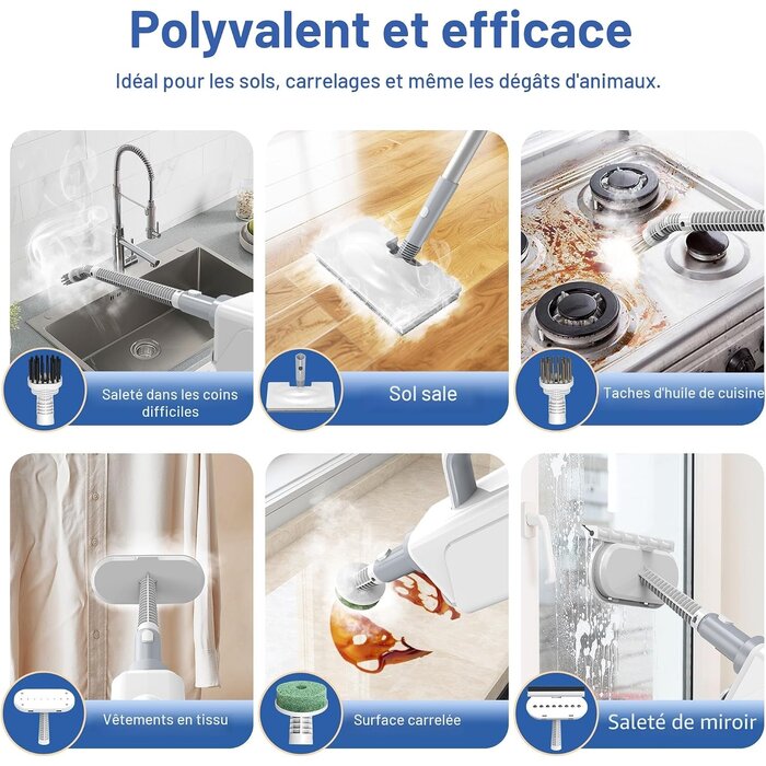 Nettoyeur vapeur multifonction FV07 - 34% de remise - Blanc